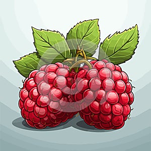 Raspberry. Raspberry hand-drawn comic illustration. Vector doodle style cartoon illustration