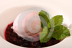 Raspberry Icecream Serving