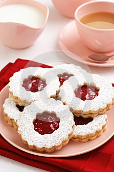 Raspberry Jam Linzer Cookies with Coffee