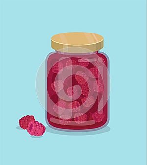 Raspberry jam vector illustration