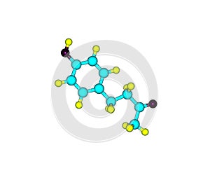 Raspberry ketone molecule isolated on white