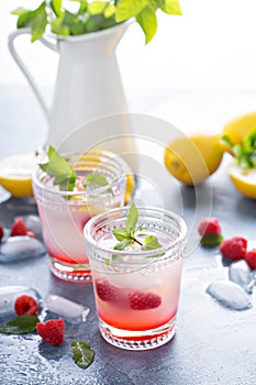 Raspberry lemon lemonade for summer days