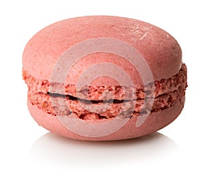 Raspberry macaron isolated