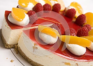Raspberry & Mandarin cheesecake