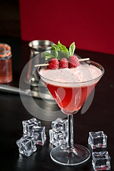Raspberry martini cosmopolitan cocktail drink