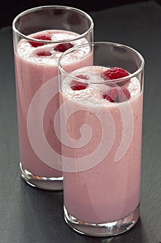 Raspberry milkshake drink