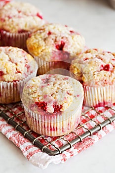 Raspberry Muffins on Cooling Rack