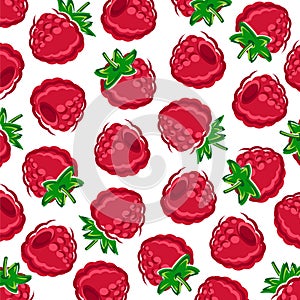 Raspberry pattern background set. Collection icon raspberry. Vector