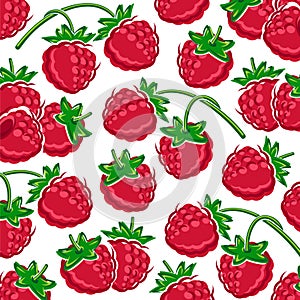Raspberry pattern background set. Collection icon raspberry. Vector