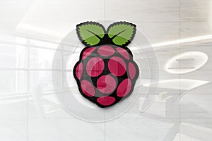 Raspberry pi on iphone realistic texture
