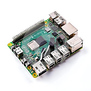 Raspberry Pi isolated on a white background