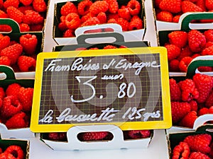 Raspberry on sale in the Cours Saleya