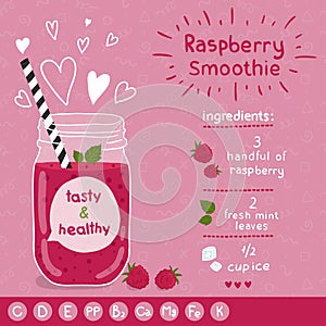 Raspberry smoothie recipe.