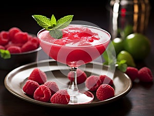 raspberry snouts with mint served with elegance photo