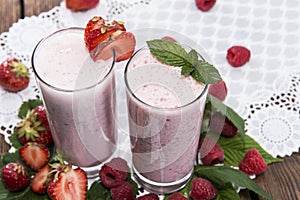 Raspberry and Strawberry Milkshake