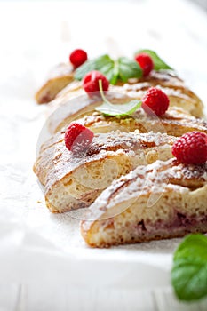 Raspberry sweet roll