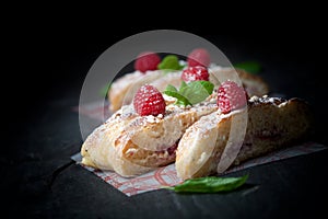 Raspberry sweet roll