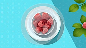 Raspberry On Table: A Modern 2d Illustration photo