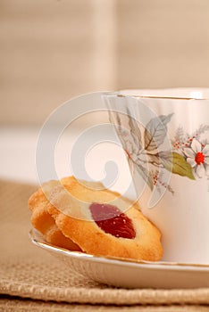 Raspberry thumbprint cookies photo