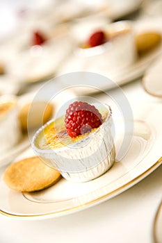 Raspberry Topped Creme Brulee