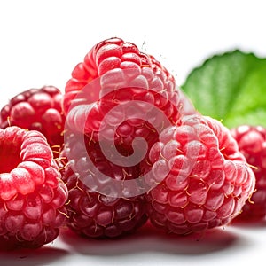 Raspberry on white background