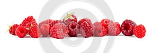 Raspberry on white background. Fresh sweet fruit closeup