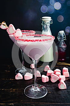 Raspberry and White Chocolate Valentine Cocktail