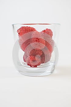 Raspberrys in the glass
