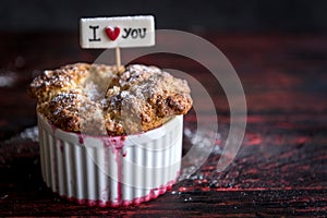 Raspebrries souffle served