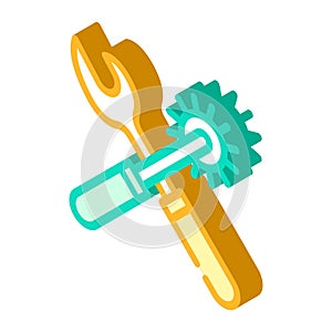 Rasper and hole punch for eyelets and buttons isometric icon vector illustration