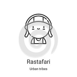 rastafari icon vector from urban tribes collection. Thin line rastafari outline icon vector illustration. Linear symbol for use on photo