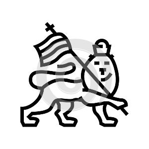 rastafarianism religion line icon vector illustration