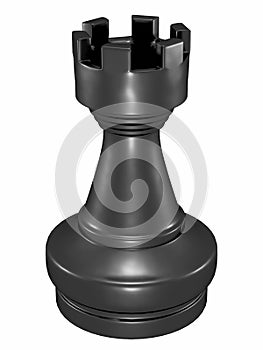 Chess rook black front photo