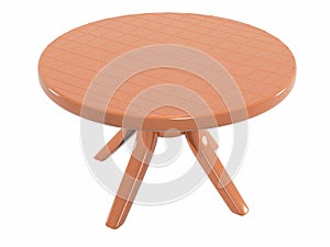 Plastic round table top view photo