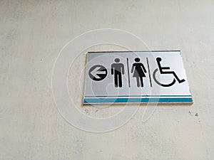 Toilet sign disable wrong direction photo