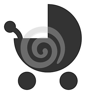Raster Baby Carriage Flat Icon Symbol