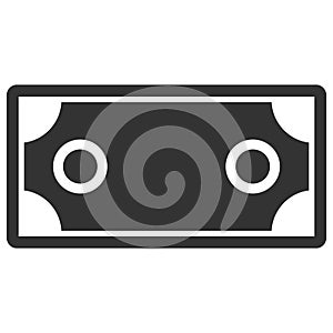 Raster Banknote Template Flat Icon Illustration