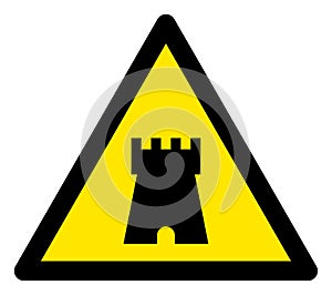 Raster Bulwark Tower Warning Triangle Sign Icon