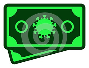 Raster Flat Covid-19 Banknotes Icon