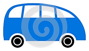 Raster Flat Minibus Icon