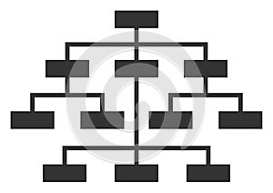 Raster Flat Program Tree Icon