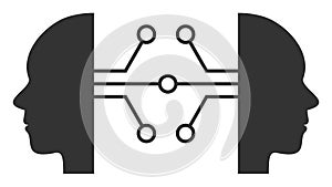 Raster Human Network Links Flat Icon Image