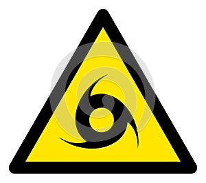 Raster Hurricane Warning Triangle Sign Icon