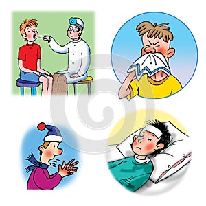 Raster illustrations about healthcare and medicine