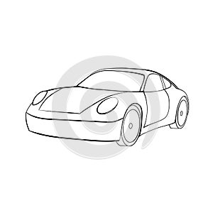 Raster Image of a Sports Car in Black And White