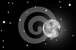 Raster moon illustration