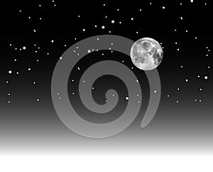 Raster moon illustration