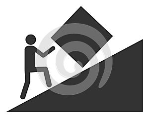 Raster Pointless Task Flat Icon Symbol