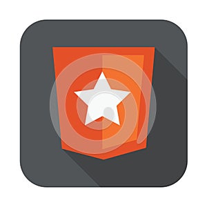 Raster round icon of boilerplate html5 template