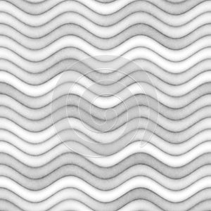 Raster Seamless Greyscale Texture. Gradient Wavy Lines Pattern. Subtle Abstract Background